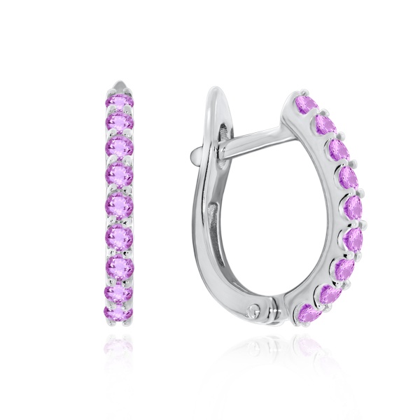 Серьги из серебра с аметист 2340061315-1 от KRASNOE, металл Серебро, вставка Аметист