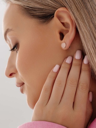 Пусеты из серебра с кварцем П340102680-30 от KRASNOE, металл Серебро, вставка Кварц