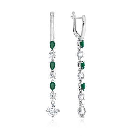 Серьги из серебра с агатами и фианитами 2340392512-60 от KRASNOE, металл Серебро, вставка Агат