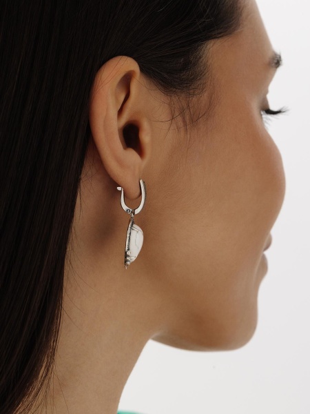 Серьги из серебра с кахолонгом в ювелирном интернет-магазине