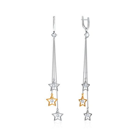 Серьги из серебра с фианитами