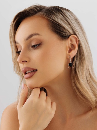 Серьги из серебра с агатами