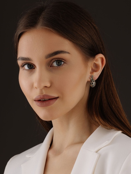 Серьги из серебра с яшмой в ювелирном интернет-магазине