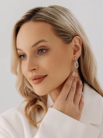 Серьги из серебра без вставок 2340405591 от KRASNOE, металл Серебро, вставка Без вставок