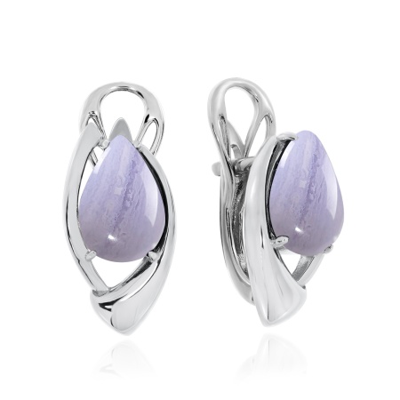 Серьги из серебра с агатом