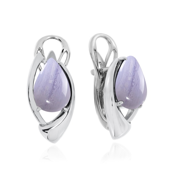 Серьги из серебра с агатом