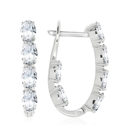 Серьги из серебра с фианитом