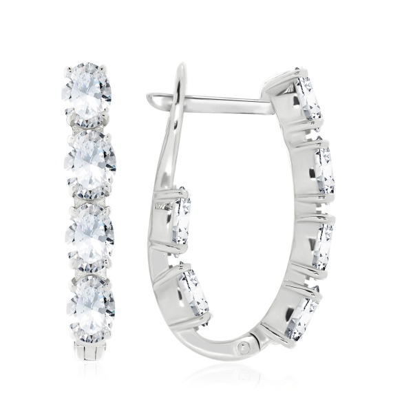 Серьги из серебра с фианитом