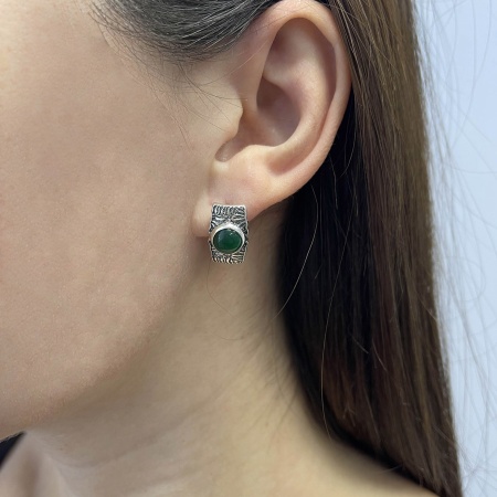 Серьги из серебра с агатами 2310392391-60 от KRASNOE, металл Серебро, вставка Агат