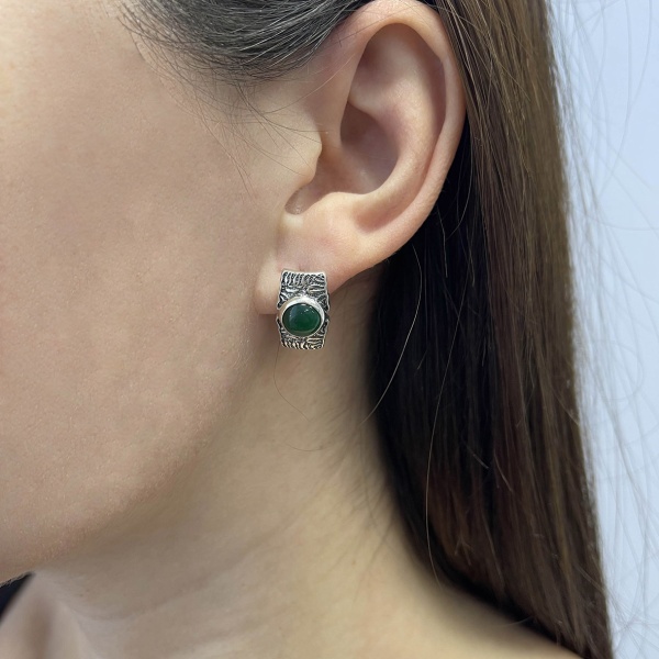 Серьги из серебра с агатами 2310392391-60 от KRASNOE, металл Серебро, вставка Агат