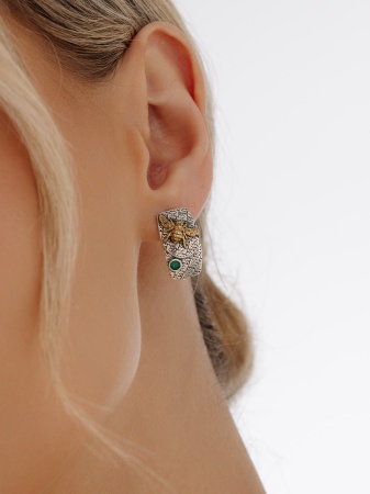 Серьги из серебра с агатами 2317391769-60 от KRASNOE, металл Серебро, вставка Агат