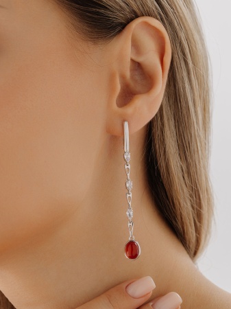 Серьги из серебра с агатами 2340391513-40 от KRASNOE, металл Серебро, вставка Агат