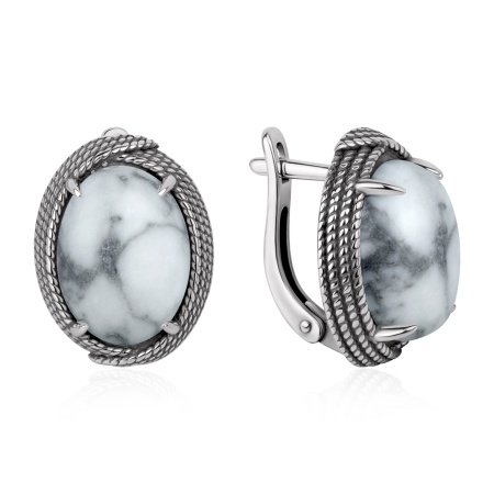 Серьги из серебра с кахолонгом