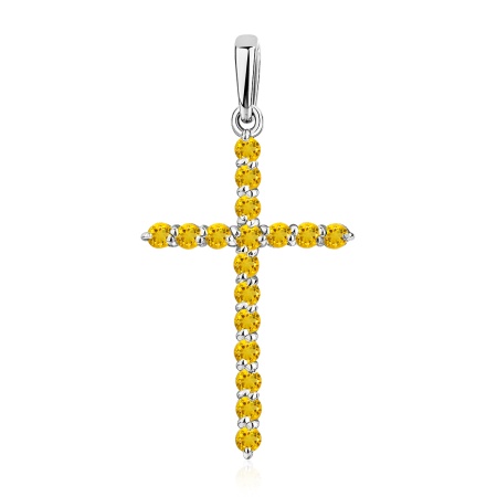 Подвеска из серебра с цитринами