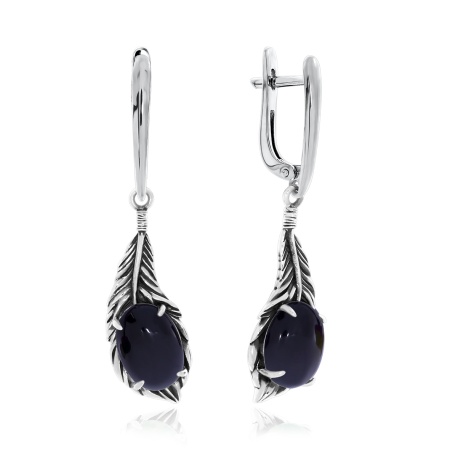 Серьги из серебра с агатом