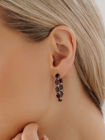 Серьги из серебра с гранатами