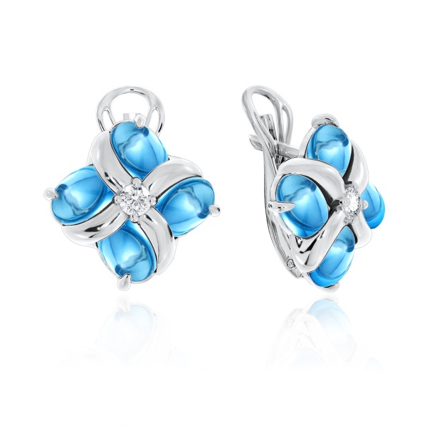 Серьги из серебра с ситаллом со скидкой
