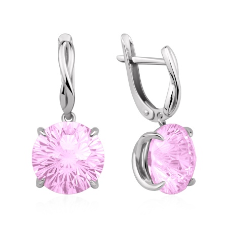 Серьги из серебра с фианитом