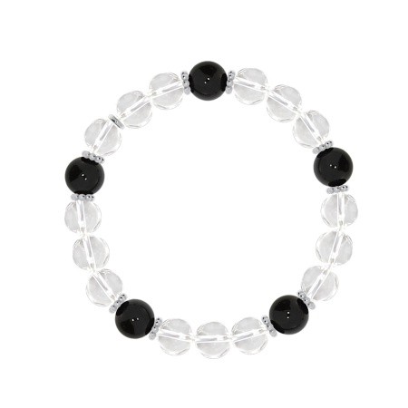 Купить браслет из серебра с агатами и хрусталём