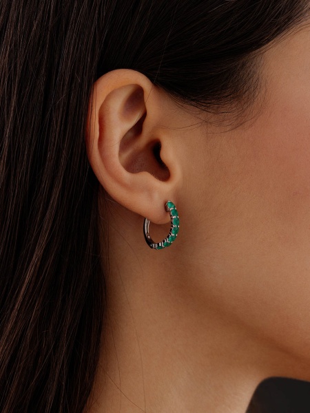 Серьги из серебра с агатами со скидкой