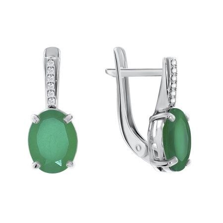 Серьги из серебра с агатом