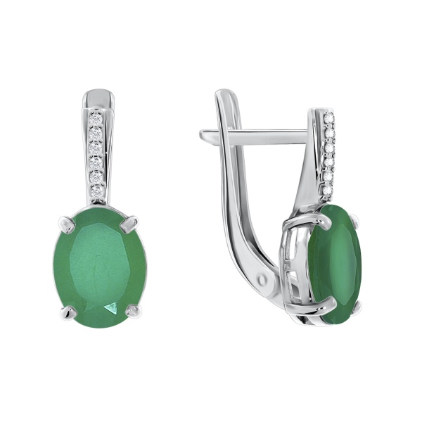 Серьги из серебра с агатом