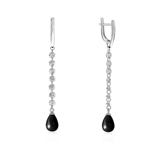 Серьги из серебра с агатом 2340390613-20 от KRASNOE, металл Серебро, вставка Агат