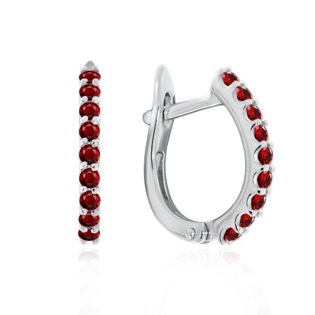 Серьги из серебра с гранатом 2340151315-1 от KRASNOE, металл Серебро, вставка Гранат
