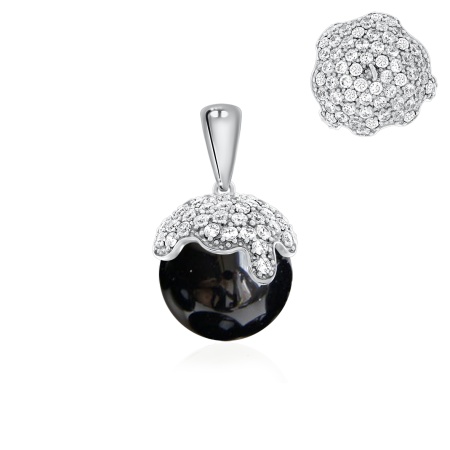 Купить подвеска из серебра с агатом и фианитами