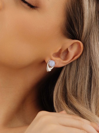 Серьги из серебра с агатами