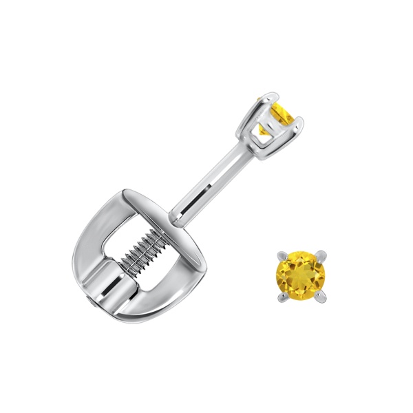 Пусеты из серебра с цитринами со скидкой