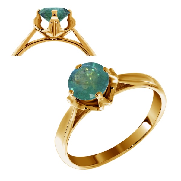 Кольцо из серебра с бериллом со скидкой