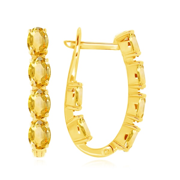 Серьги из серебра с цитринами в ювелирном интернет-магазине