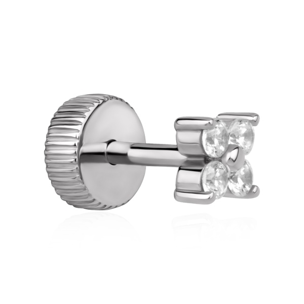 Серьги из серебра с фианитом