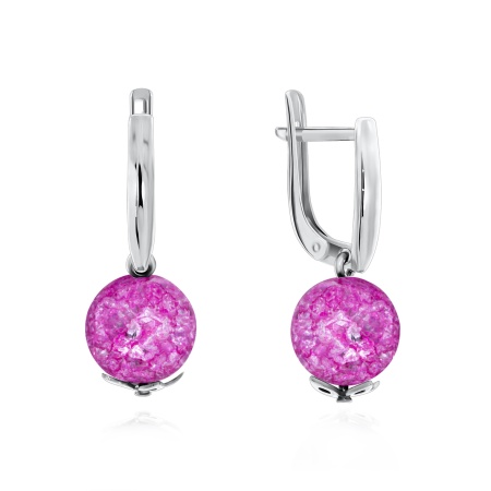 Серьги из серебра с кварцем