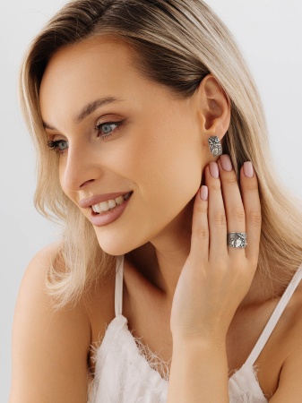 Купить кольцо из серебра с ситаллами в интернет-магазине KRASNOE