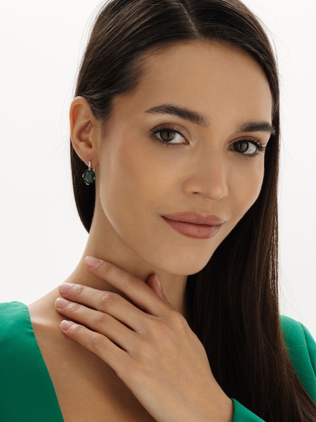 Серьги из серебра с ситаллами