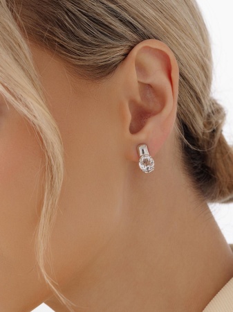 Серьги из серебра с горным хрусталём