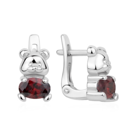 Серьги из серебра с фианитами