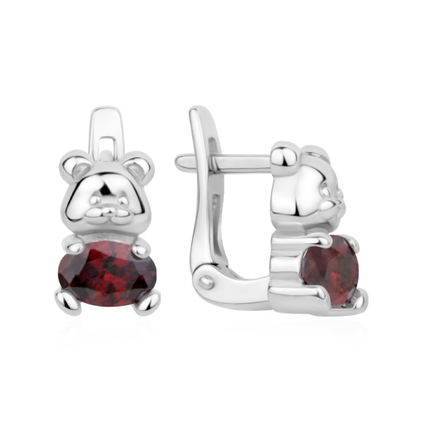 Серьги из серебра с фианитами