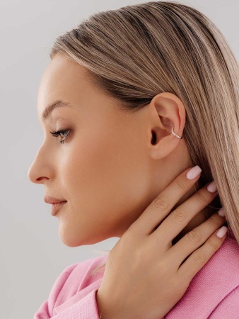 Кафф из серебра с фианитом