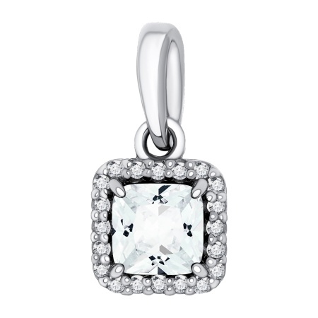 Купить подвеска из серебра с топазом и фианитами