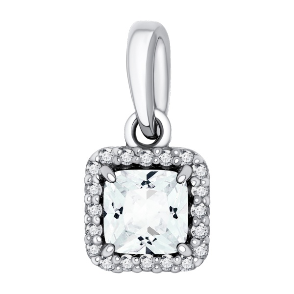 Купить подвеска из серебра с топазом и фианитами
