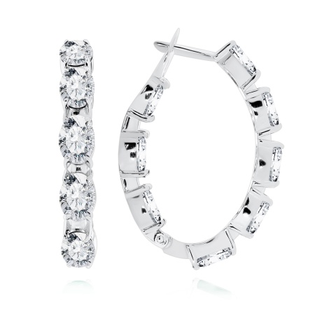 Серьги из серебра с фианитами