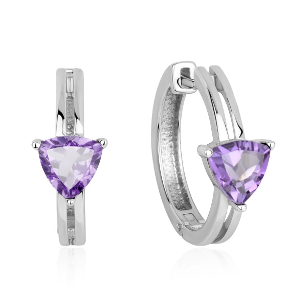 Серьги из серебра с аметистами в ювелирном интернет-магазине
