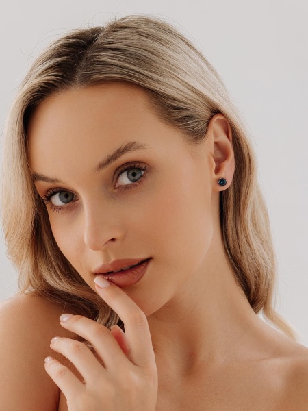 Пусеты из серебра с топазом в ювелирном интернет-магазине