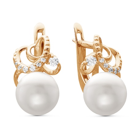 Серьги из золота Z2-9389 от KRASNOE, металл Золото, вставка Жемчуг