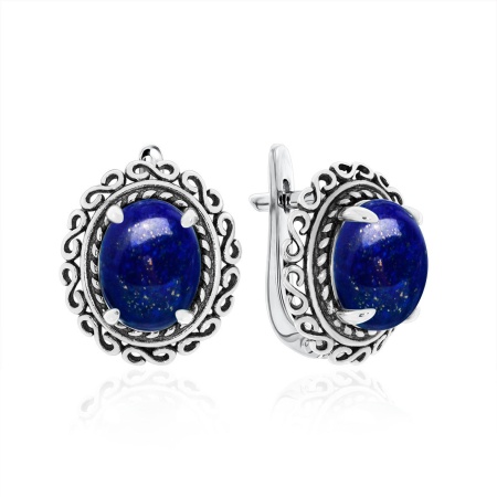 Серьги из серебра с лазуритом
