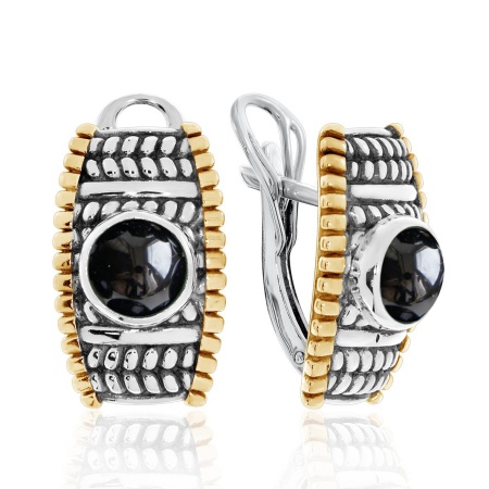 Серьги из серебра с агатом