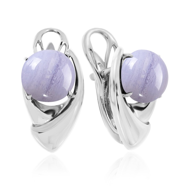 Серьги из серебра с агатом